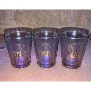 Francesca’s Bride And 2 Bridesmaids Party Shot Glasses Bachelorette Party